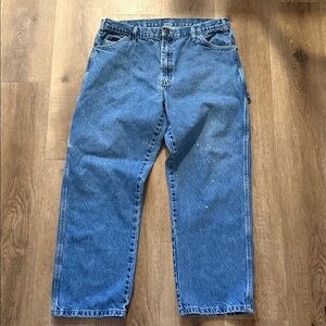 Vintage Dickies Carpenter Jeans Relaxed Fit 100% Cotton Men's Size 38x30 Red Tag